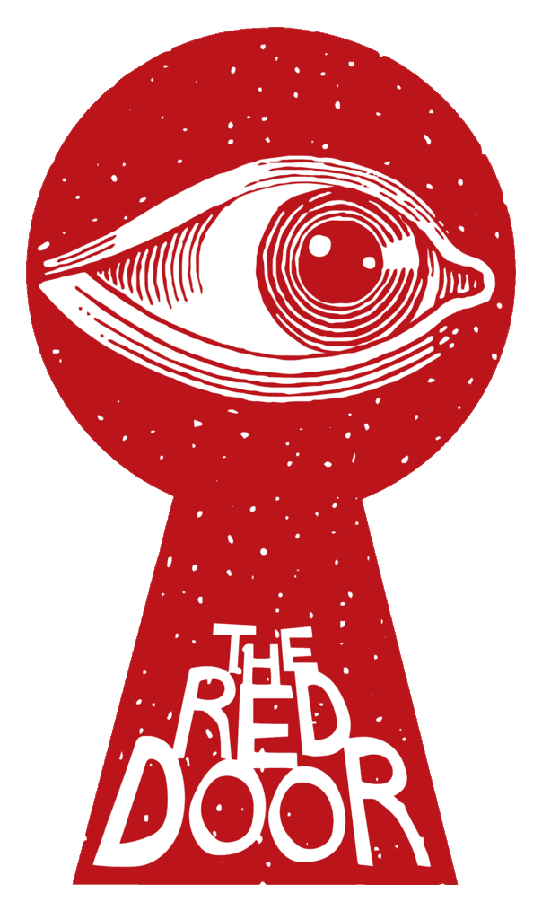 Red keyhole logo featuring an eye and the text "THE RED DOOR" below.