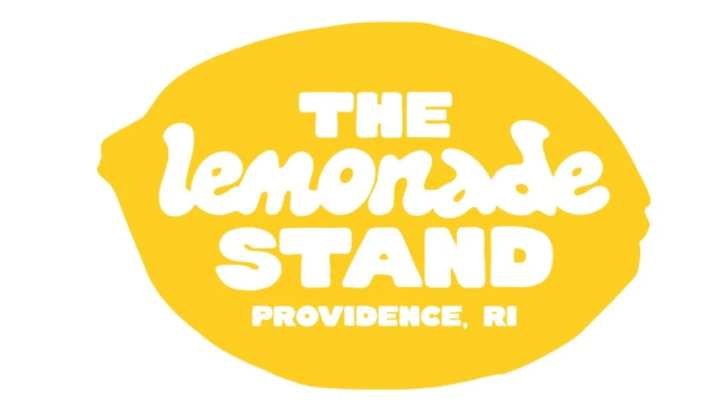 Logo for "The Lemonade Stand" in Providence, RI, featuring a bright yellow lemon shape.