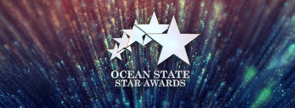 Logo for the Ocean State Star Awards with stars and a shimmering background.