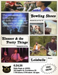 FREE SHOW – Bowling Shoes + Eleanor & the Pretty Things + Lolabelle