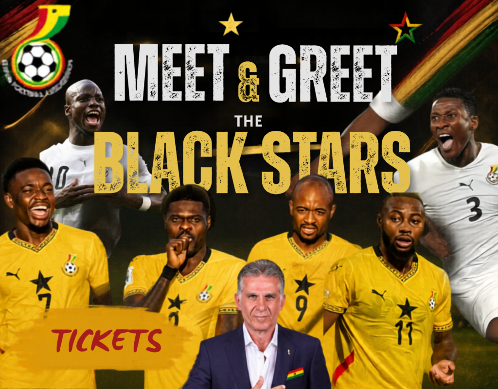 Ghanaian football players and coach promote a meet and greet event for the Black Stars. Tickets available.