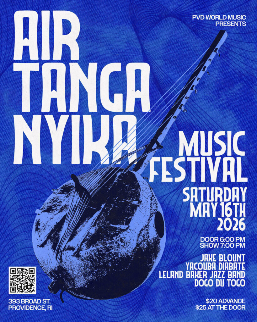 Promotional poster for the Air Tanga Nyika Music Festival featuring a string instrument and event details.