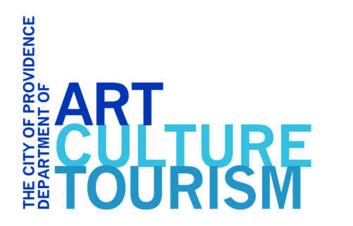 Logo for the City of Providence's Department of Art, Culture, and Tourism, featuring bold blue text.
