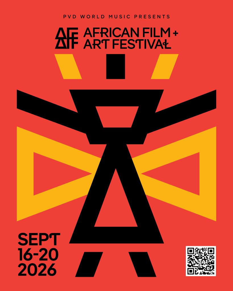 Poster for the African Film and Art Festival, featuring bold graphics and event details for September 16-20, 2026.