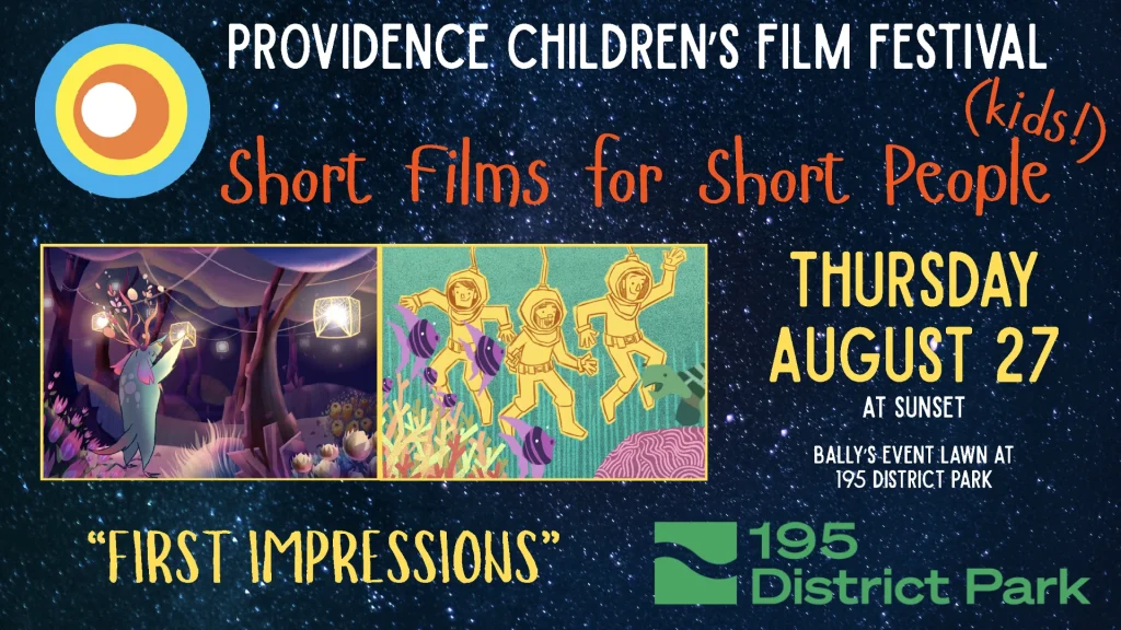Colorful poster for the Providence Children's Film Festival featuring animated scenes and event details.