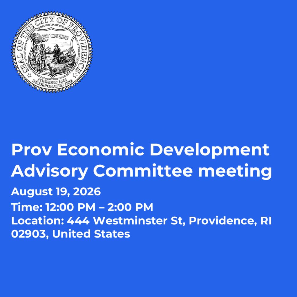 Providence Economic Development Advisory Committee meeting details, including date, time, and location.